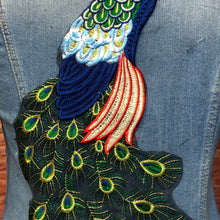 Load image into Gallery viewer, Large Bright Embroidered and Lace Peacock Applique  Patch
