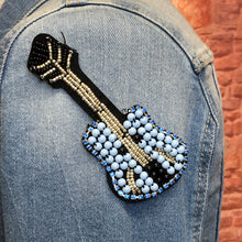Load image into Gallery viewer, Handmade  Beaded Guitar Applique Patch
