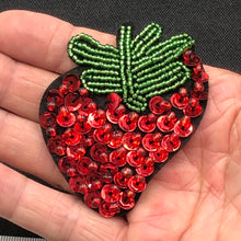 Load image into Gallery viewer, Handmade Strawberry Delicate Beaded Sequined Applique Patch
