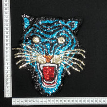 Load image into Gallery viewer, Large Sequin Tiger Head Applique Patch
