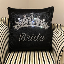 Load image into Gallery viewer, Crushed Velvet Bride Wedding Cushion
