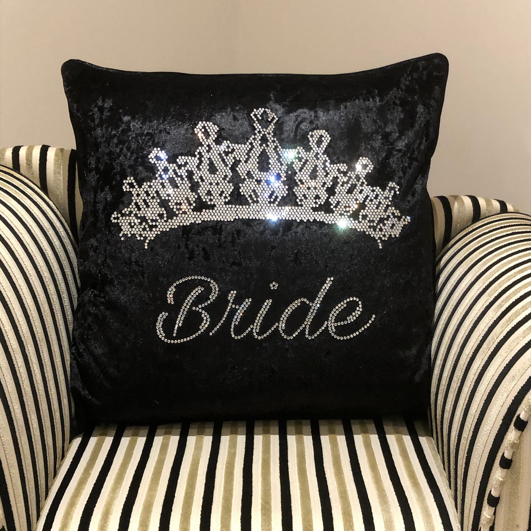 Crushed Velvet Bride Wedding Cushion