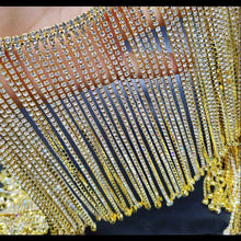 Load image into Gallery viewer, Rhinestone Diamante Fringing Trim
