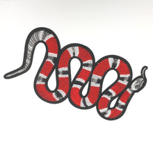 Load image into Gallery viewer, Embroidered  Red Snake Iron on Patch
