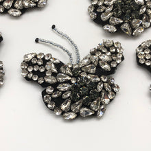 Load image into Gallery viewer, Butterfly  Clear Crystal  Embellished Applique  Beaded Rhinestone Patch
