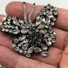 Load image into Gallery viewer, Butterfly  Clear Crystal  Embellished Applique  Beaded Rhinestone Patch

