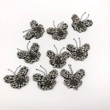 Load image into Gallery viewer, Butterfly  Clear Crystal  Embellished Applique  Beaded Rhinestone Patch

