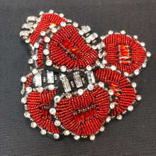 Load image into Gallery viewer, Handmade Crystal Rhinestone and Embroidered Love Heart Appliqué  Patch
