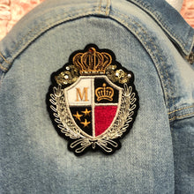Load image into Gallery viewer, 2  Handmade 3D Gold Crown &amp; M Patch Applique
