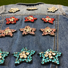 Load image into Gallery viewer, Embellished Clear Crystal Embellished Rhinestone Star Applique Patch
