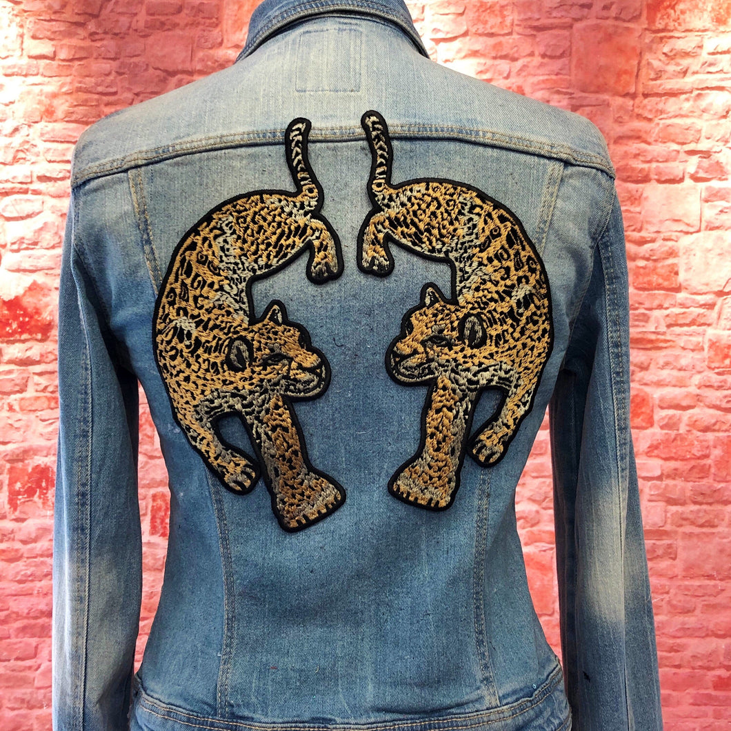 2 Large Piece Leopard Applique Patches
