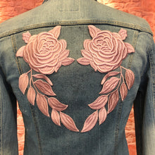 Load image into Gallery viewer, Pink Rose Embroidered Applique Patch
