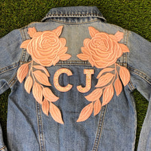 Load image into Gallery viewer, Pink Rose Embroidered Applique Patch
