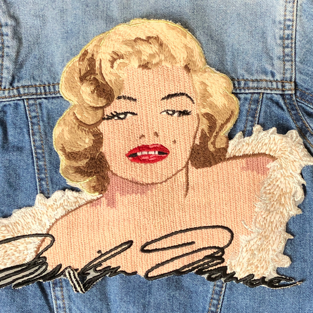 Large Marilyn Monroe Embroidered Applique Patch