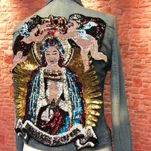 Load image into Gallery viewer, Extra Large Sequin Fairy Virgin Mary Baby Angel Wings  Applique Patch
