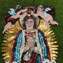 Load image into Gallery viewer, Extra Large Sequin Fairy Virgin Mary Baby Angel Wings  Applique Patch

