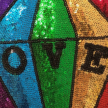 Load image into Gallery viewer, Multicolour Diamond Sequin Love  Applique Patch
