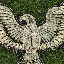 Load image into Gallery viewer, Large American Eagle With  Gold Thread on a Black Lace Backing Applique Patch
