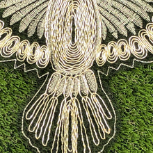 Load image into Gallery viewer, Large American Eagle With  Gold Thread on a Black Lace Backing Applique Patch
