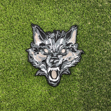 Load image into Gallery viewer, Black &amp; Grey Wolf Head Embroidery Patch
