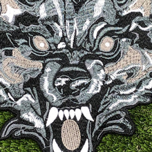Load image into Gallery viewer, Black &amp; Grey Wolf Head Embroidery Patch
