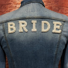 Load image into Gallery viewer, Bride Wedding Letters Pearl and Diamante Iron on letters Wifey Bride
