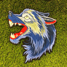 Load image into Gallery viewer, Blue Werewolf Wolf Head Embroidery Patch
