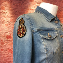 Load image into Gallery viewer, 2  Handmade 3D Gold &amp; Red Crown Patch Applique
