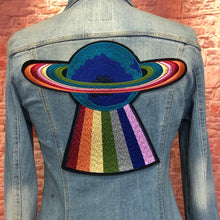 Load image into Gallery viewer, X Large  Logo Earth Embroidery Applique Patch,
