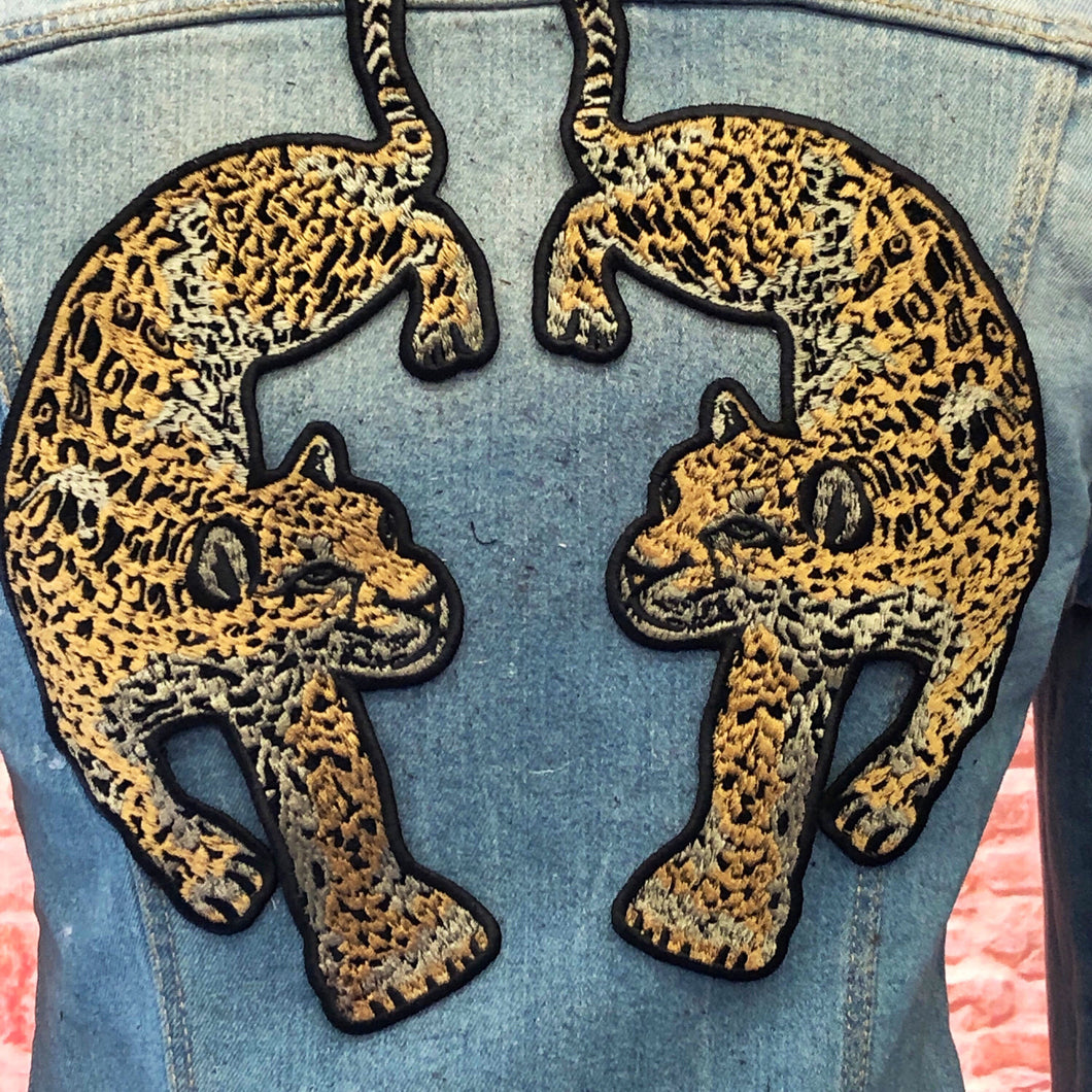 Tiger Leopard Applique Patches  2 Pieces