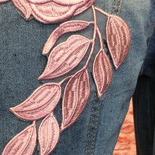 Load image into Gallery viewer, Pink Rose Embroidered Applique Patch

