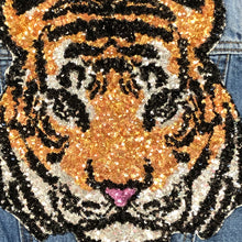 Load image into Gallery viewer, Tiger Head  Sequin Applique Patch
