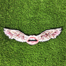 Load image into Gallery viewer, Large Embroidered Lips With Wings Applique Patch
