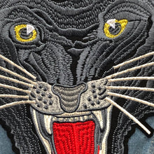 Load image into Gallery viewer, Large Grey Embroidered Panther Cat Head Applique  Patch
