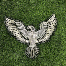 Load image into Gallery viewer, Large American Eagle With  Gold Thread on a Black Lace Backing Applique Patch
