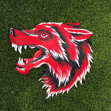 Load image into Gallery viewer, Red Wolf Head Embroidered Applique Patch

