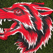 Load image into Gallery viewer, Red Wolf Head Embroidered Applique Patch
