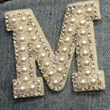 Load image into Gallery viewer, Bride Wedding Letters Pearl and Diamante Iron on letters Wifey Bride
