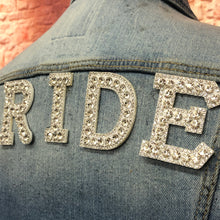Load image into Gallery viewer, Bride Wedding Letters Pearl and Diamante Iron on letters Wifey Bride
