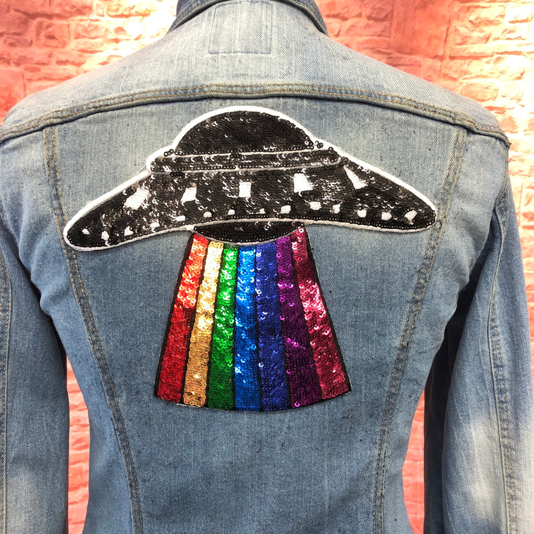 Spaceship UFO Sequin Applique Patch