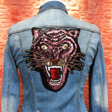 Load image into Gallery viewer, Large Sequin Tiger Head Applique Patch
