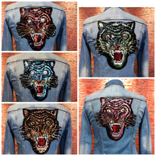 Load image into Gallery viewer, Large Sequin Tiger Head Applique Patch
