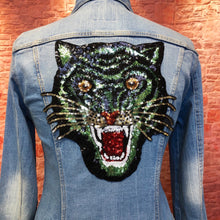 Load image into Gallery viewer, Large Sequin Tiger Head Applique Patch
