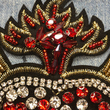 Load image into Gallery viewer, Embellished Love heart  Delicate Embroidered Bead Rhinestones Handmade Applique Patch
