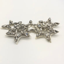 Load image into Gallery viewer, 2 Star Embellished Clear Crystal Applique Rhinestone patch With Hollow Centre
