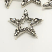 Load image into Gallery viewer, 2 Star Embellished Clear Crystal Applique Rhinestone patch With Hollow Centre
