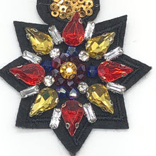 Load image into Gallery viewer, 2 Handmade Beaded &amp; Crystal Medal Applique Patch
