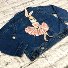 Load image into Gallery viewer, Large Pink Bunny Rabbit In Embroidered and sequin Dress Applique  Patch
