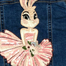Load image into Gallery viewer, Large Pink Bunny Rabbit In Embroidered and sequin Dress Applique  Patch
