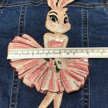 Load image into Gallery viewer, Large Pink Bunny Rabbit In Embroidered and sequin Dress Applique  Patch
